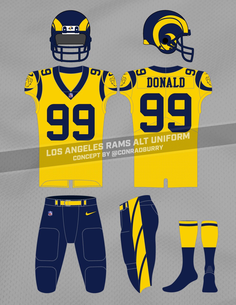 Conrad Burry 🔴🐐🎨 on X: It's about time I weigh in on the Rams new  branding, so here's uniform ideas based on the new logos / colors. Tried to  modernize the classic