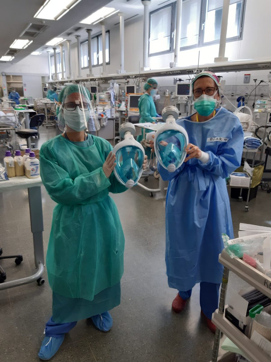 HospitalSantPau's tweet photo. #SantPau assessora en la creació i rep les primeres mascaretes de protecció facial i aèria per protegir els professionals en maniobres de risc.
✔️ Mascareta de busseig Decathlon
✔️ Filtre d'aire (eficàcia 99%)
✔️ Adaptador fet amb impressió 3D
Gràcies MOS i Scranton Enterprises! https://t.co/UJfe6nTYVs