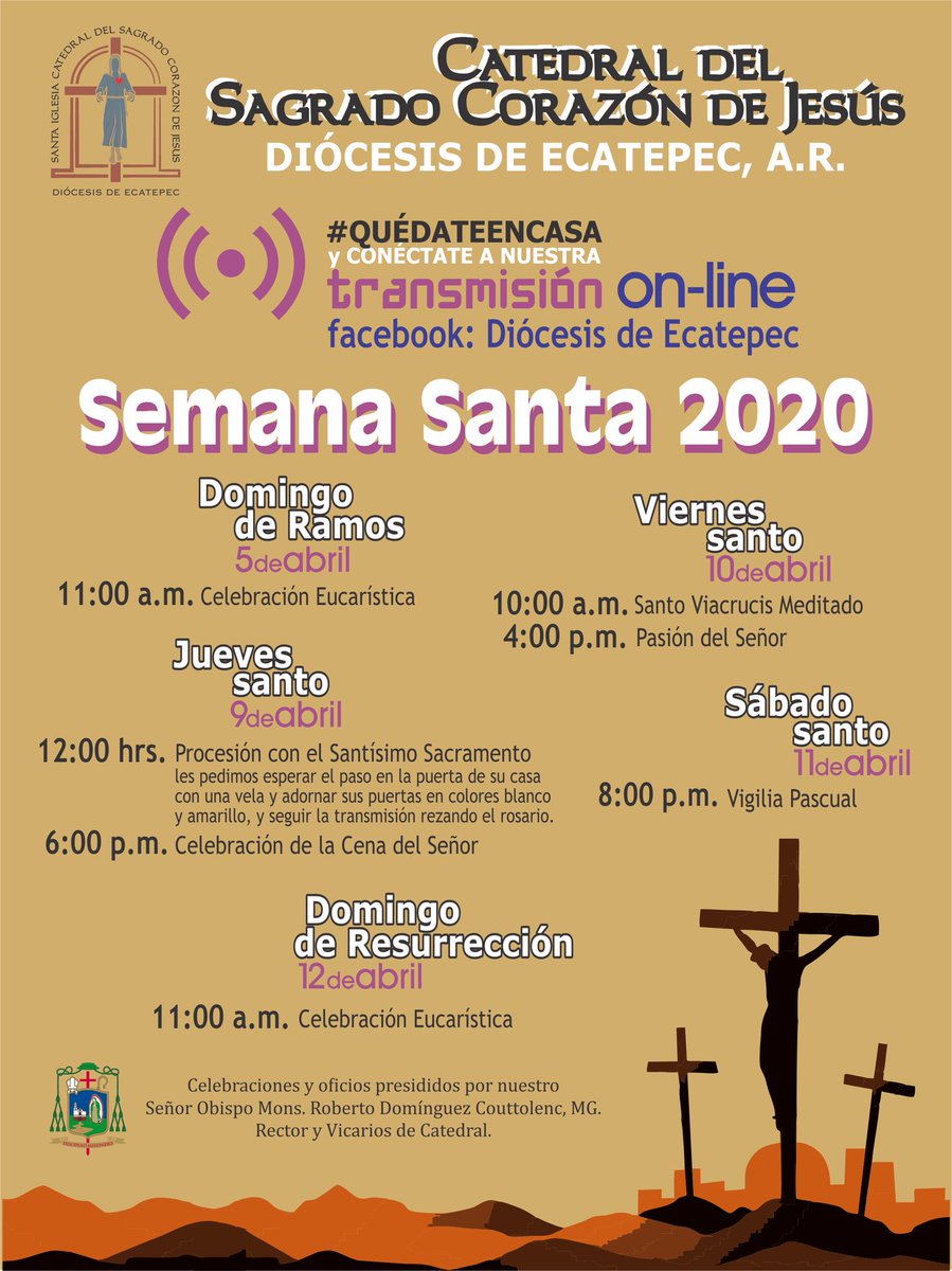 DiocEcatepec's tweet photo. Te invitamos a seguir las transmisiones en vivo de las celebraciones durante esta Semana Santa, desde nuestra página de Facebook: Diócesis de Ecatepec

https://t.co/5K1uynGhgV

Ayúdanos a compartir el link para que tus amigos puedan seguir las transmisiones. https://t.co/o3huJA8Rj4