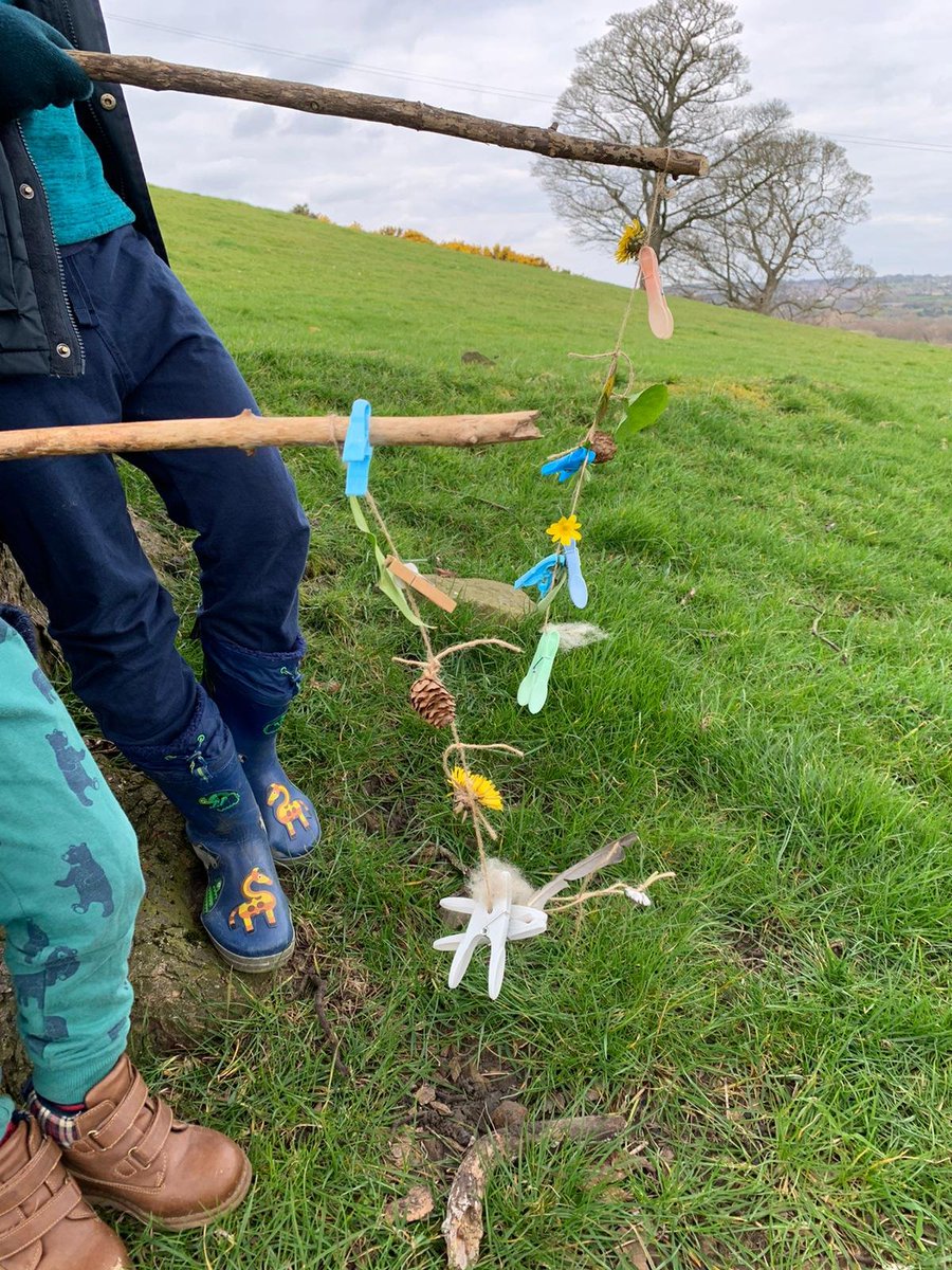 We made nature 'fishing rods' today. Spent all afternoon exploring local fields, found sheep wool on a fence, pine cones, feathers, wild flowers and leaves of different shapes and colours. Simple, fun and free.