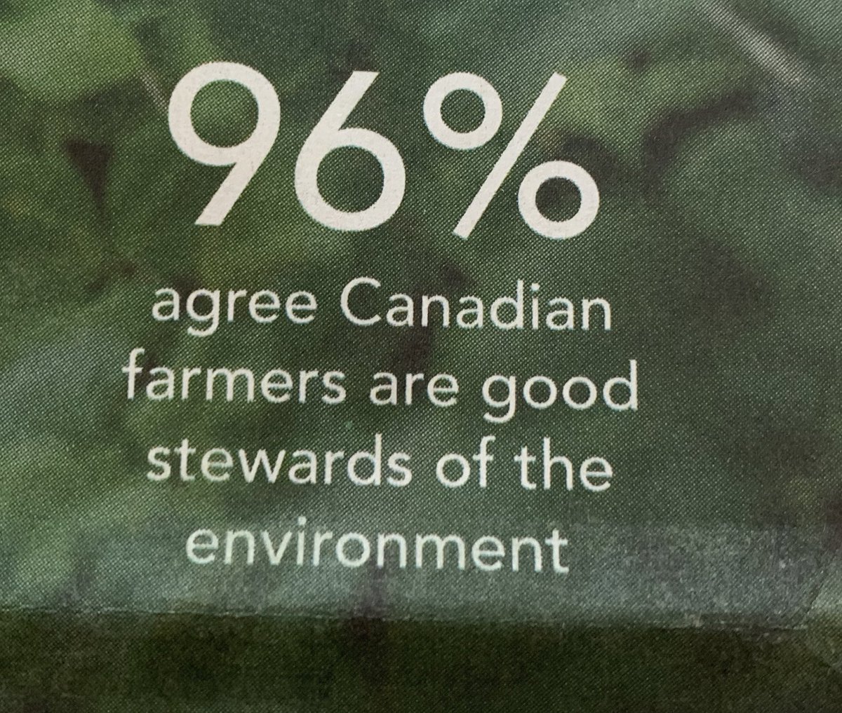 However, the front page graphic (using data from  @FoodIntegrityCA) presents the opinions of Canadians which represent the good, the bad and the ugly. First, the good news. Canadians trust our  #farmers to be good stewards of our  #environment.