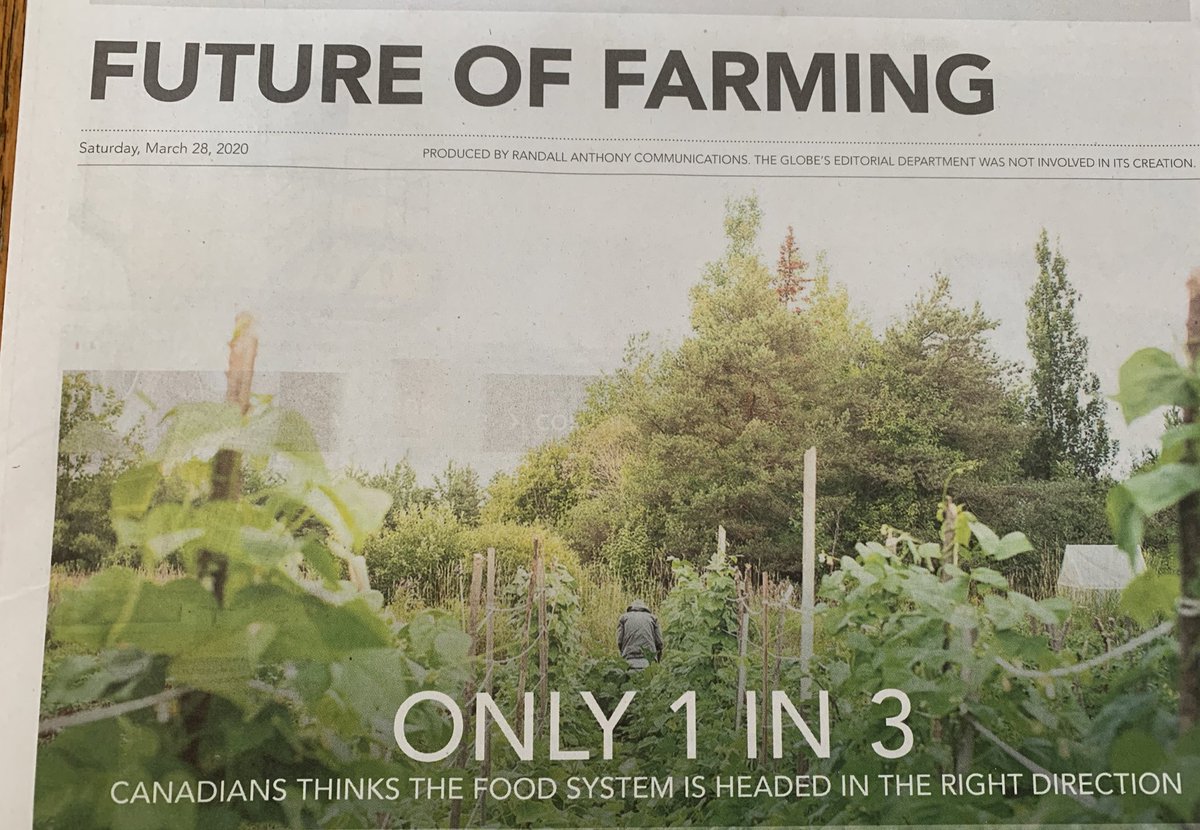 Here’s the bad news. Only one in three Canadians contacted for this survey “think the  #food sysytem is headed in the right direction”. A majority of these surveyed Canadians are not aware of the safe, nutritious & sustainable  #food our sector provides to Canada & the world.