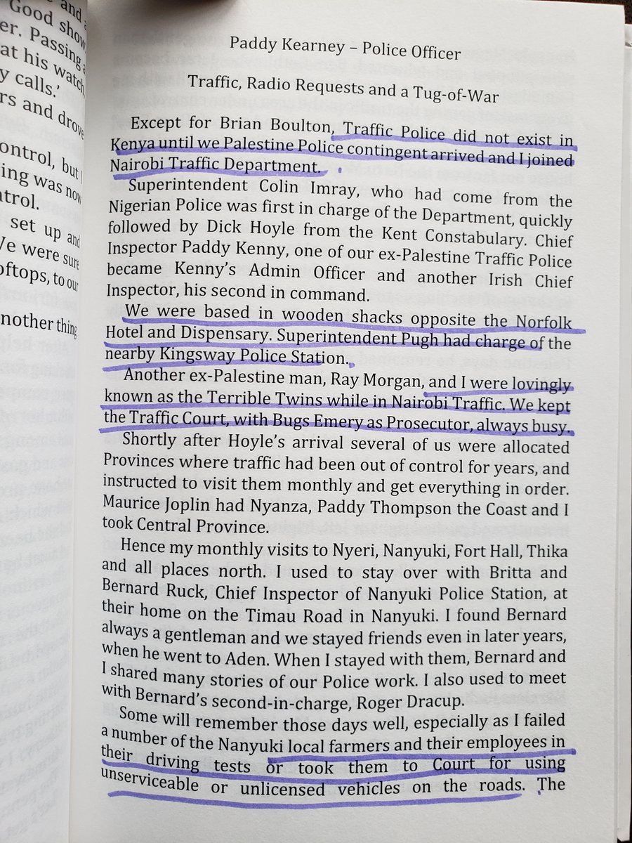 Governor Kidero put drums in Nairobi roundabouts in 2015 copying what police inspector Aston Curry had done in 1929 because Nairobi traffic was a headache to  #KenyaPoliceForce.Traffic officer Billy Bailey reduced driving tests from the British system of 30 min per applicant to...