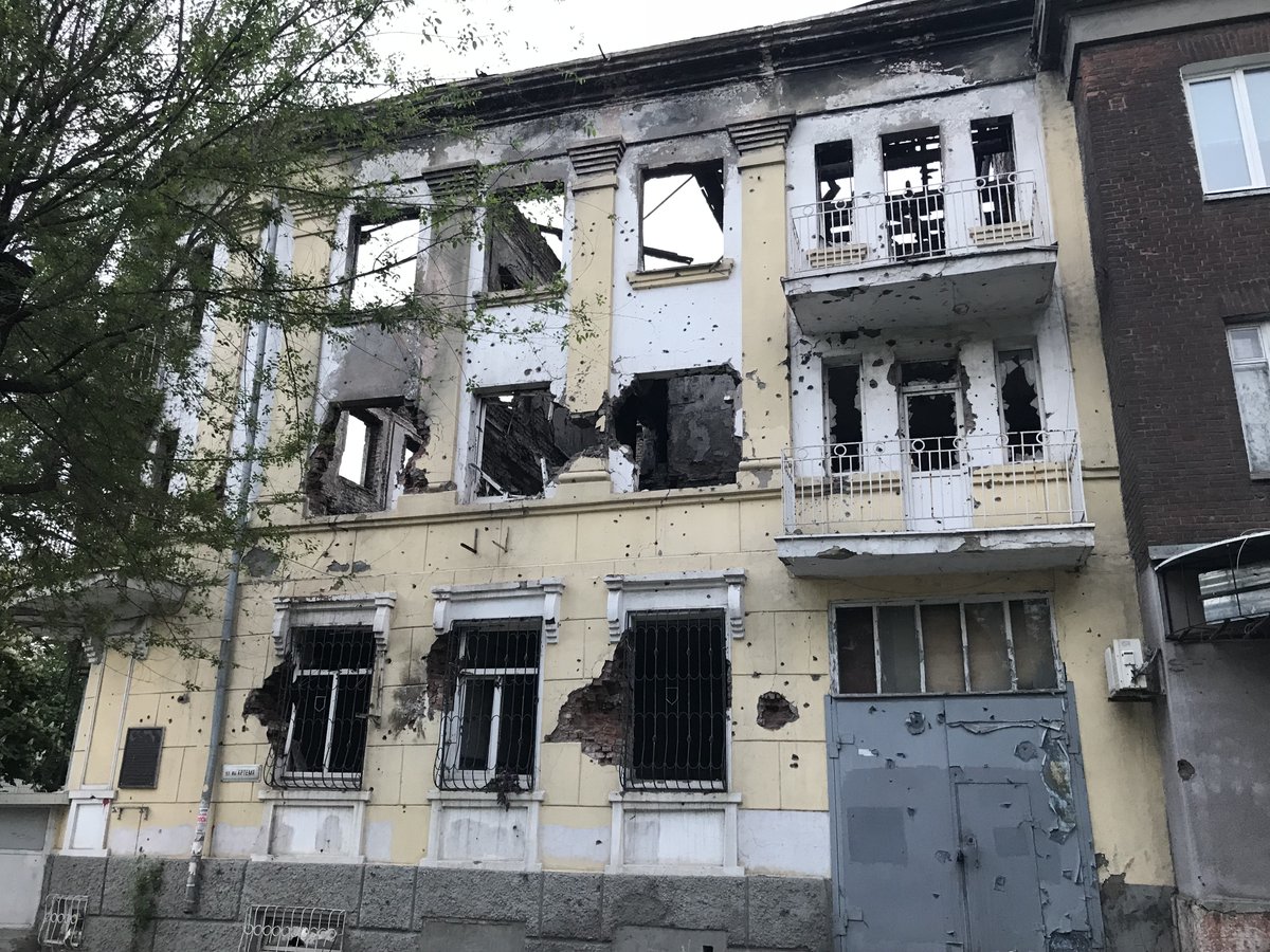 The site of this building is truly horrific. It was a turning point for me and one of the last trips I ever made to government controlled Ukraine. Many here told me how this wish that they were now under Russian separatist control and not by 'the fascists in Kiev'.