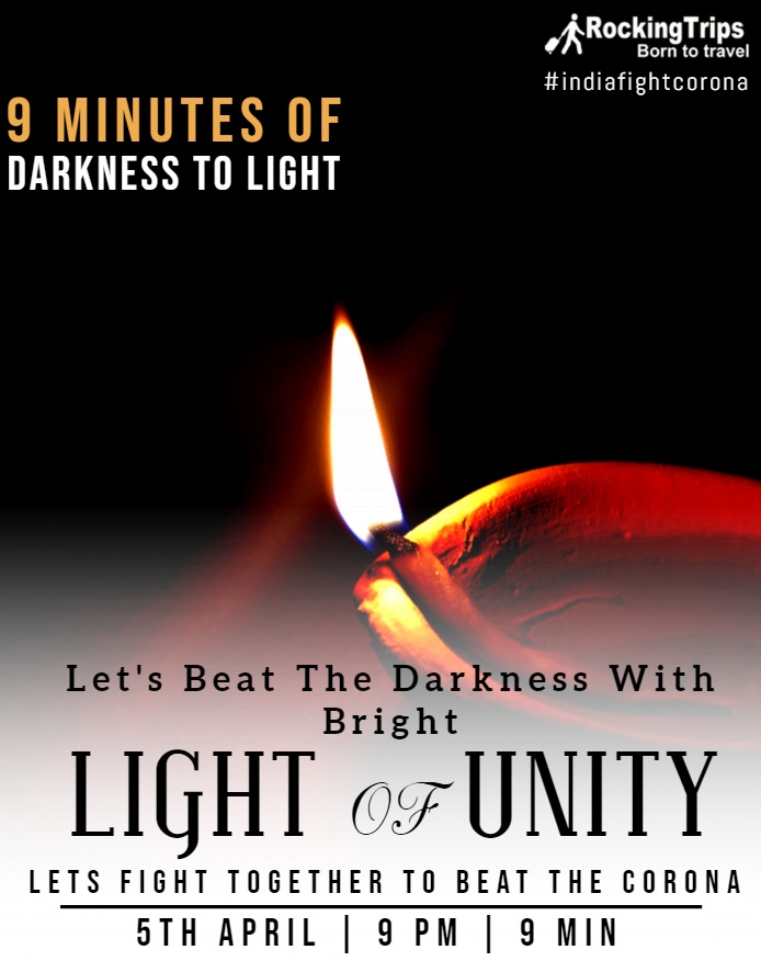 PM Modi requested all citizens to switch off all the lights of their house on 5th April at 9 PM for 9 minutes, and light a candle, 'Diya' etc. to mark our fight against corona
Let's fight together against corona
#NarendraModi #IndiaFightsCorona #rockingtrips #RTians #coronavirus