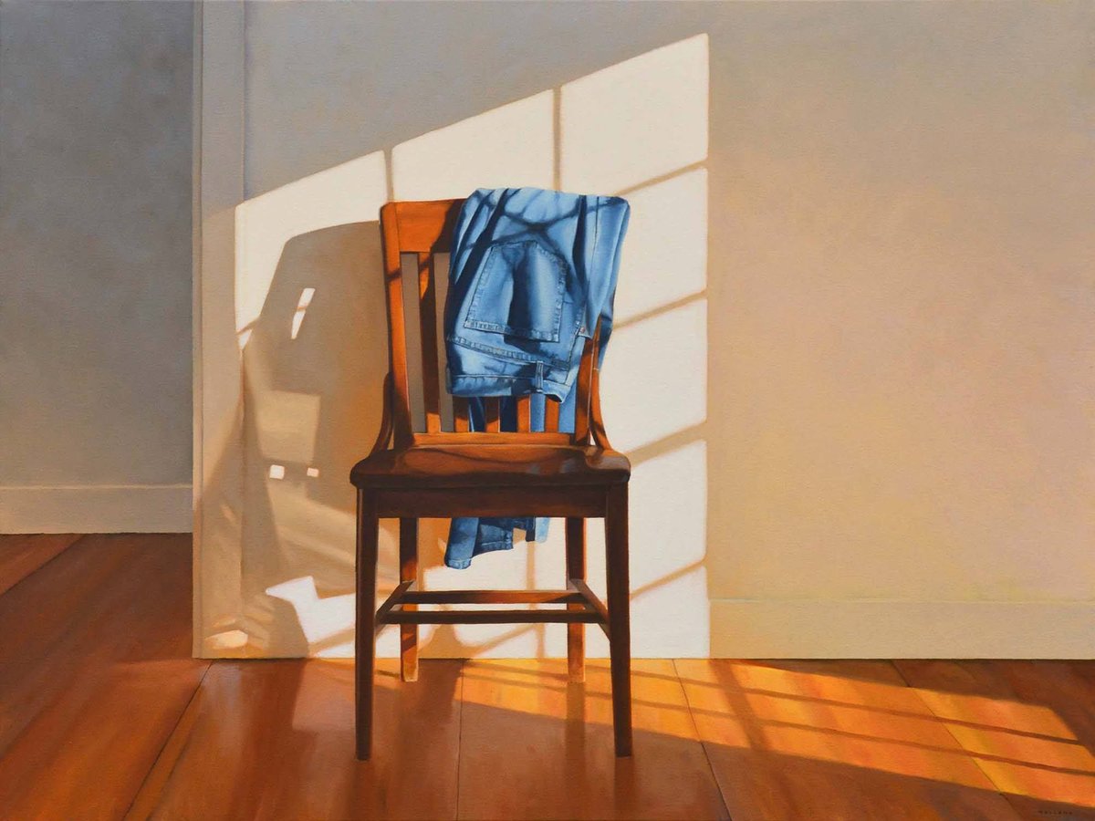Interiors by American painter Jim Holland, 2000s-10s, whose quiet oils are inspired by Edward Hopper and the qualities of light found around his Cape Cod home