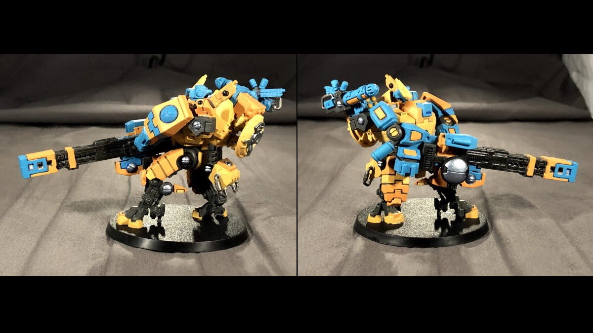 whl_gndm_wrld's tweet photo. Finished my Tau Broadside Suit! Took way, way longer than expected. Pleased with the results, though. Stay healthy and safe!
#PaintingWarhammer ,#Tau , #XV88, #BroadsideBattlesuit, #ThirdProject, #warhammer40k ,#warmongers ,#Warmongers ,#ILikeBigRobotsAndICannotLie, #TauEmpire https://t.co/byoIHuHRsX