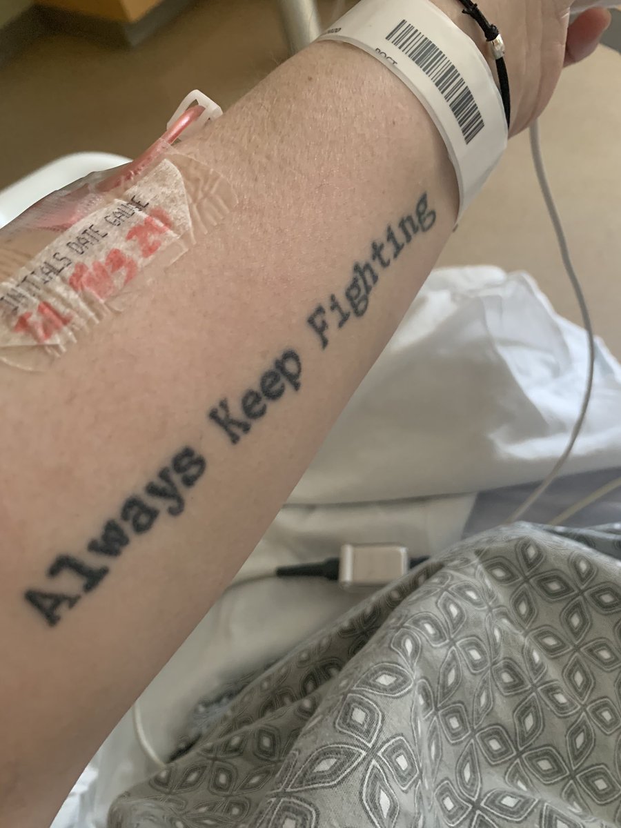 jdubb3810's tweet photo. I never would have though when I got this #AKF tattoo that I’d be staring at it alone in my isolation room at the hospital while I fight this #covid virus. And what a fight it is! Thanks @jarpad for inspiring me to keep fighting. I needed it now more than ever. https://t.co/SDczjD0Fj1