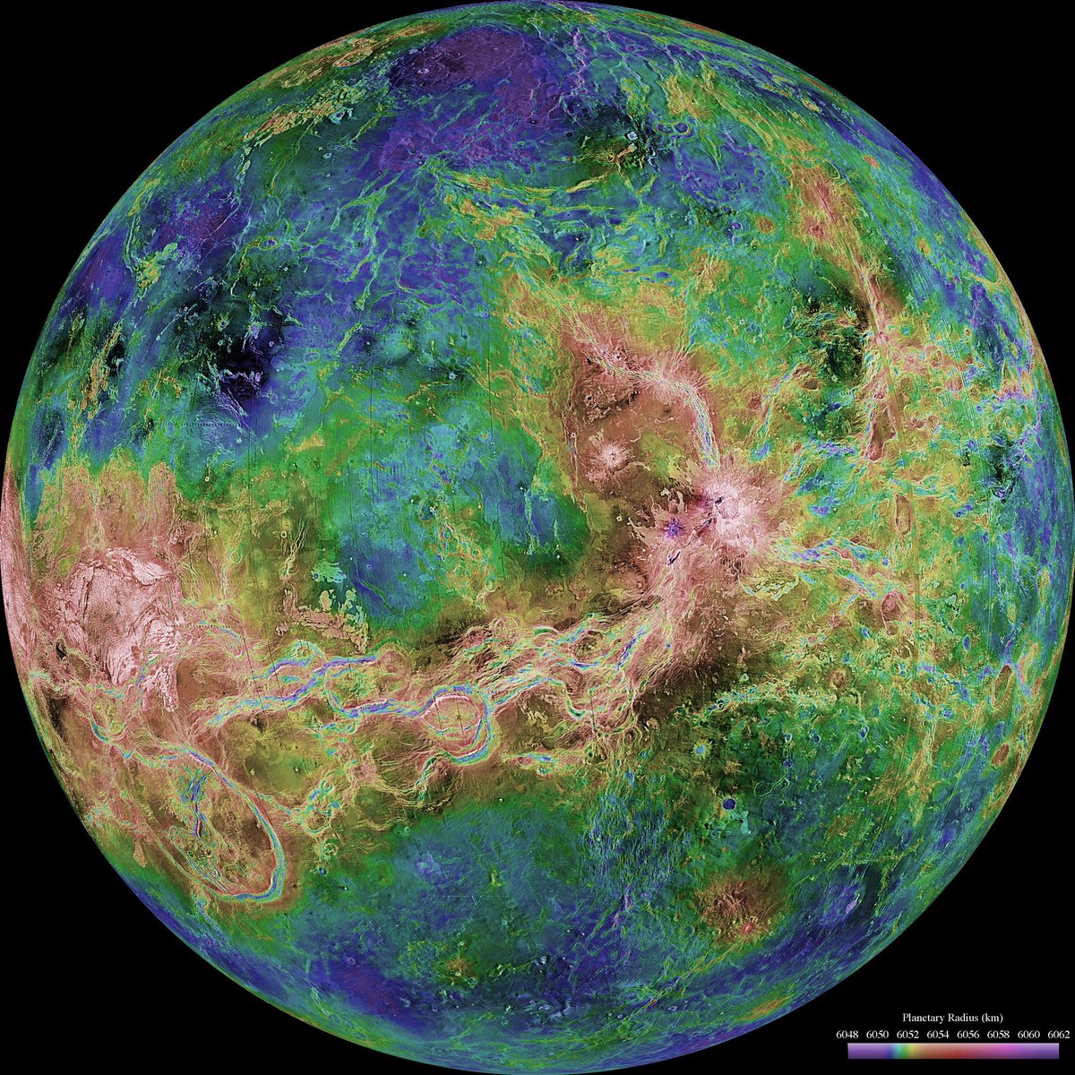 Hemispheric view of Venus