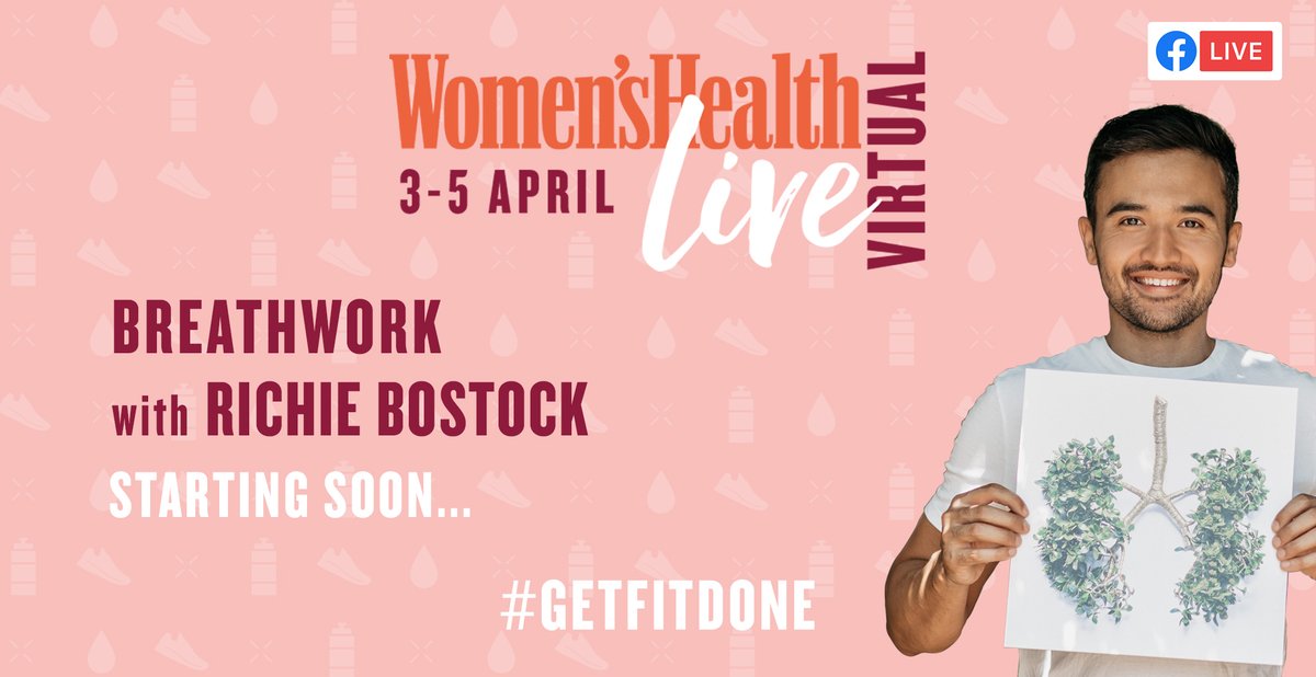 HearstLiveUK's tweet photo. Join us and unwind with @womenshealthuk for the last class of the day with Richie Bostock aka The Breathe Guy for a relaxing 45 minute class to induce tranquillity, focus and energy. 

#WHLive #GETFITDONE 

https://t.co/ykUjGqQzyO https://t.co/RGiV5PSil2