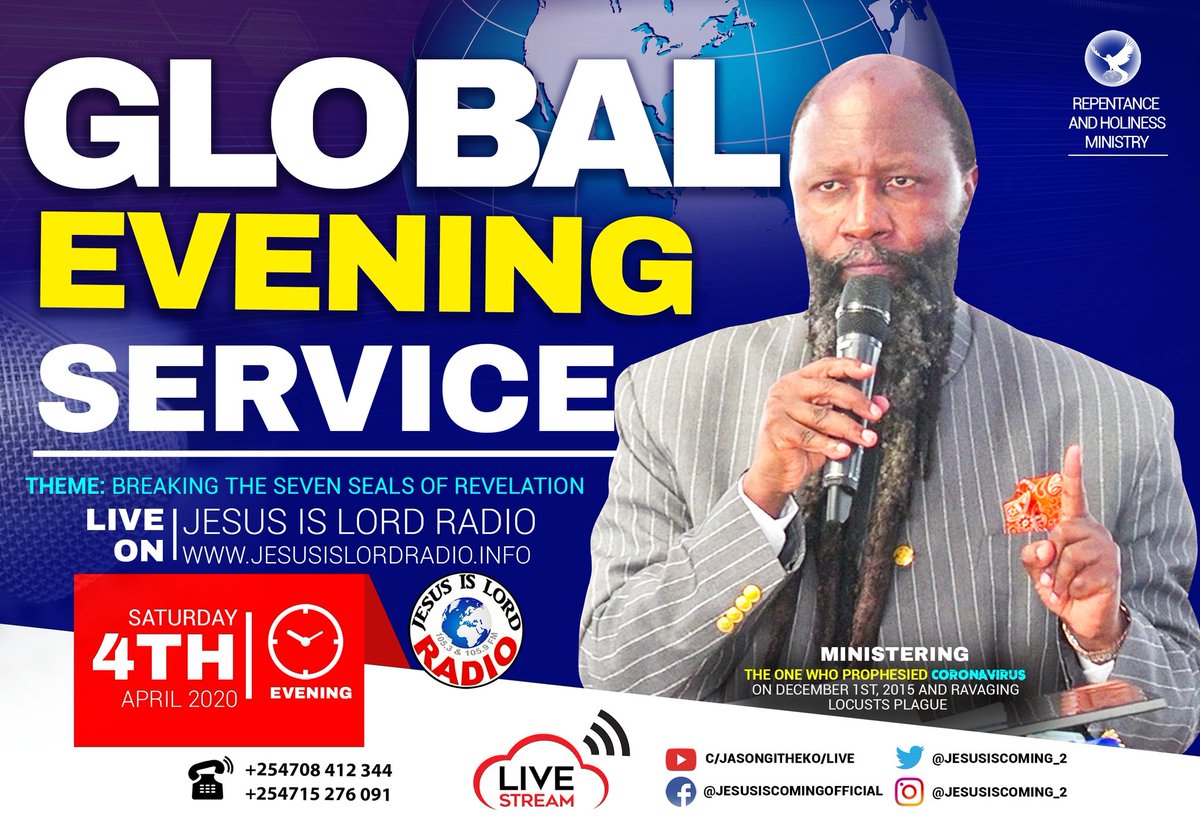 collinsfrank54's tweet photo. “Behold, I am going to send you Elijah the prophet before the coming of the great and terrible day of the Lord. 
Malachi 4:5
Could it be true that when Elijah came and we blackmailed him it amounted to angering GOD to shutting down the whole Earth.
#GrandEveningService.Tune in https://t.co/jEVwzMyWMf