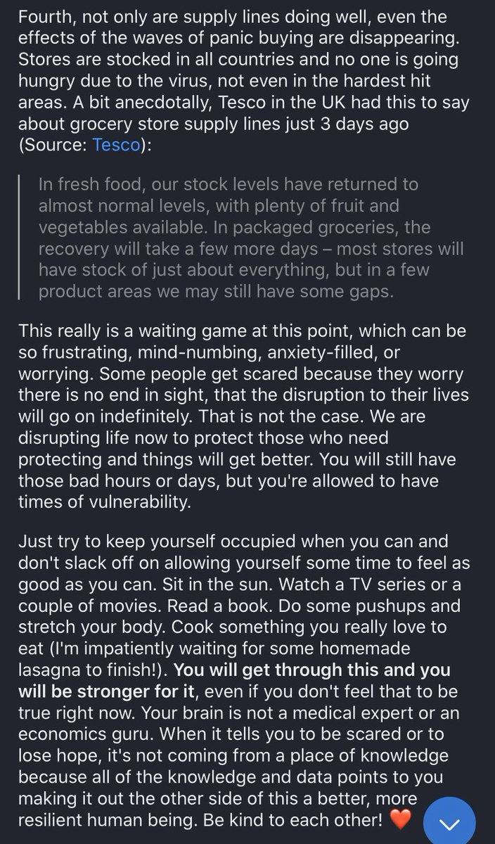 There was an especially long post I read last night that I wanted to share, because it encompassed a lot of the aforementioned positivity. So if you’re feeling, anxious or overwhelmed, I hope that this provides some semblance of hope and optimism.