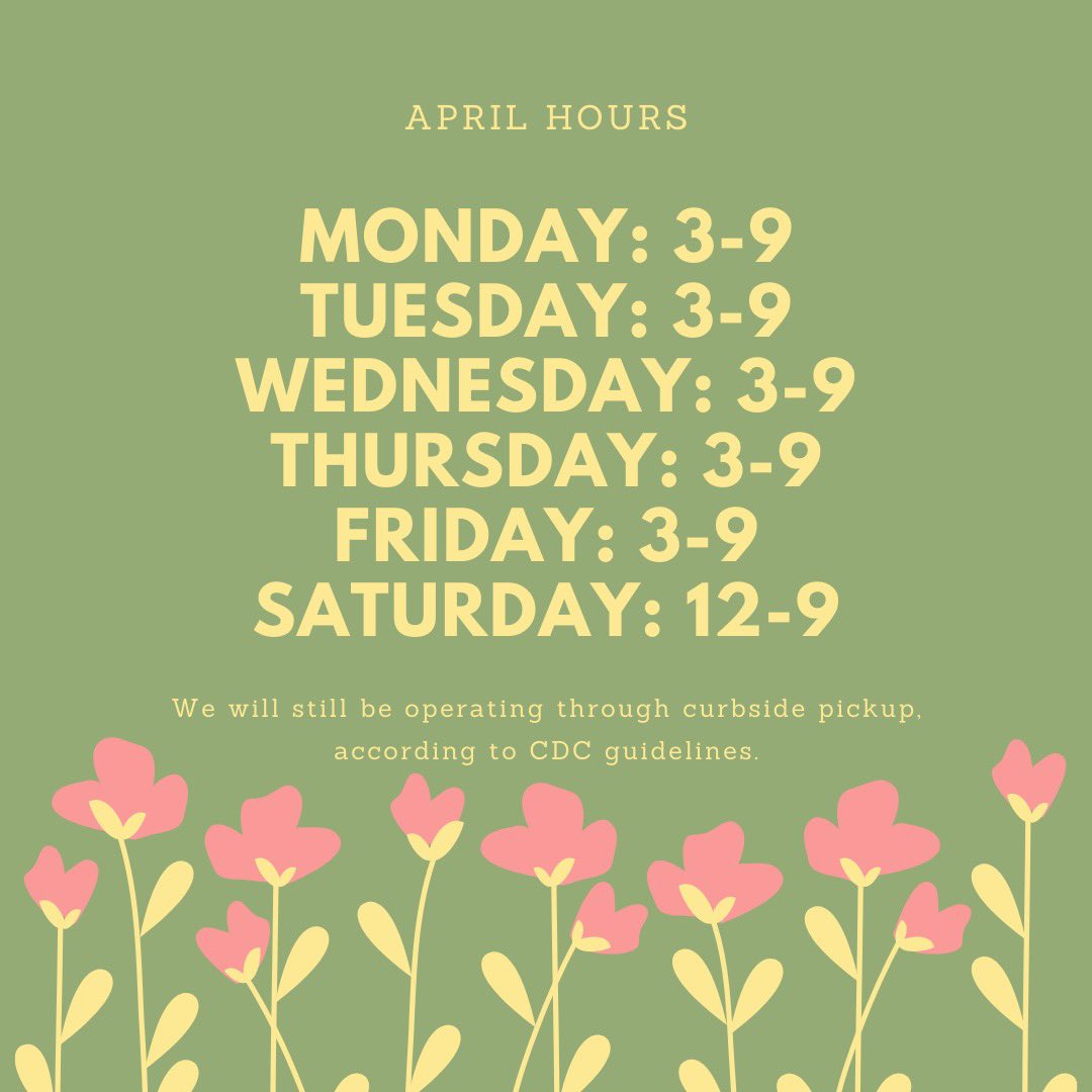 sno_to_go's tweet photo. April hours. https://t.co/o7N1he7dm9