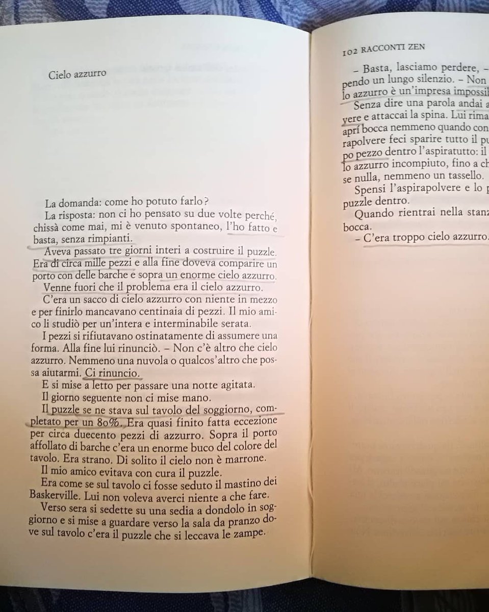 annarepr's tweet photo. #Readingtime immersione #zen quadretti (quasi #idilli greci) di mondo reale e situazioni surreali, osmosi spiazzante frenetico Occidente e quieto Oriente. Un racconto, una domanda, una soluzione. Mitico #realismomagico, vita è un gran bel #puzzle 🌻 @TwittaLibro https://t.co/3ileuxfCfs