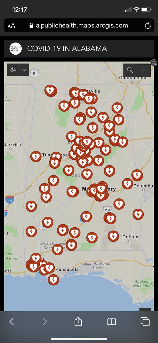 We are now reporting total tested by county of residence and total statewide hospitalizations on our Dashboard: bit.ly/ALCOVID19Dashb…. Mobile version: bit.ly/ALCOVID19Mobile. Reminder: You can search for test sites too (pictured). #COVID19