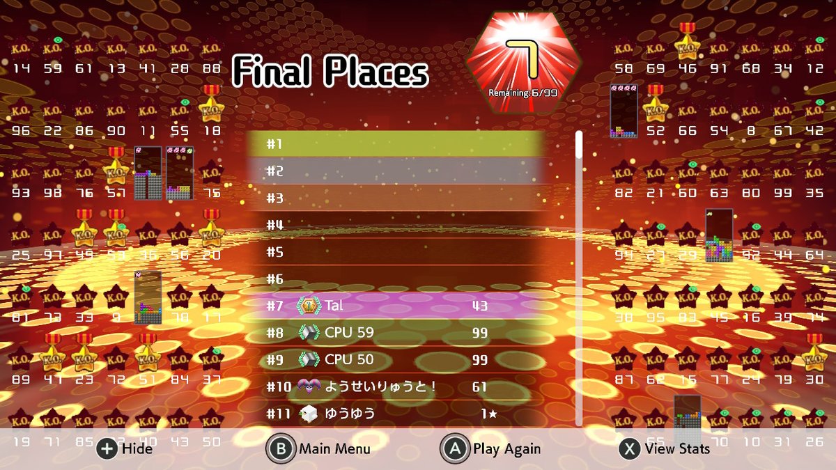 Advil_Lasagna's tweet photo. #Tetris99 #Tetris #NintendoSwitch https://t.co/GDYven9EzY