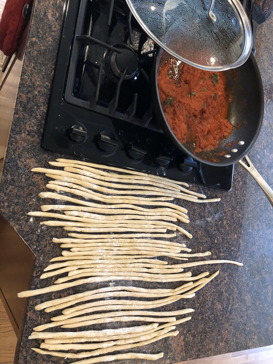 When you can’t play, you cook together! McLean ECNL 01/02 learned how to make pici pasta and sauce, courtesy of Angela’s nanna!