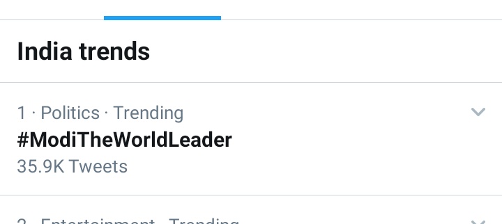 NarendraModiFC3's tweet image. #ModiTheWorldLeader trending no. 1 in India 
I fully agree 💯💯
Retweet if you agree too...