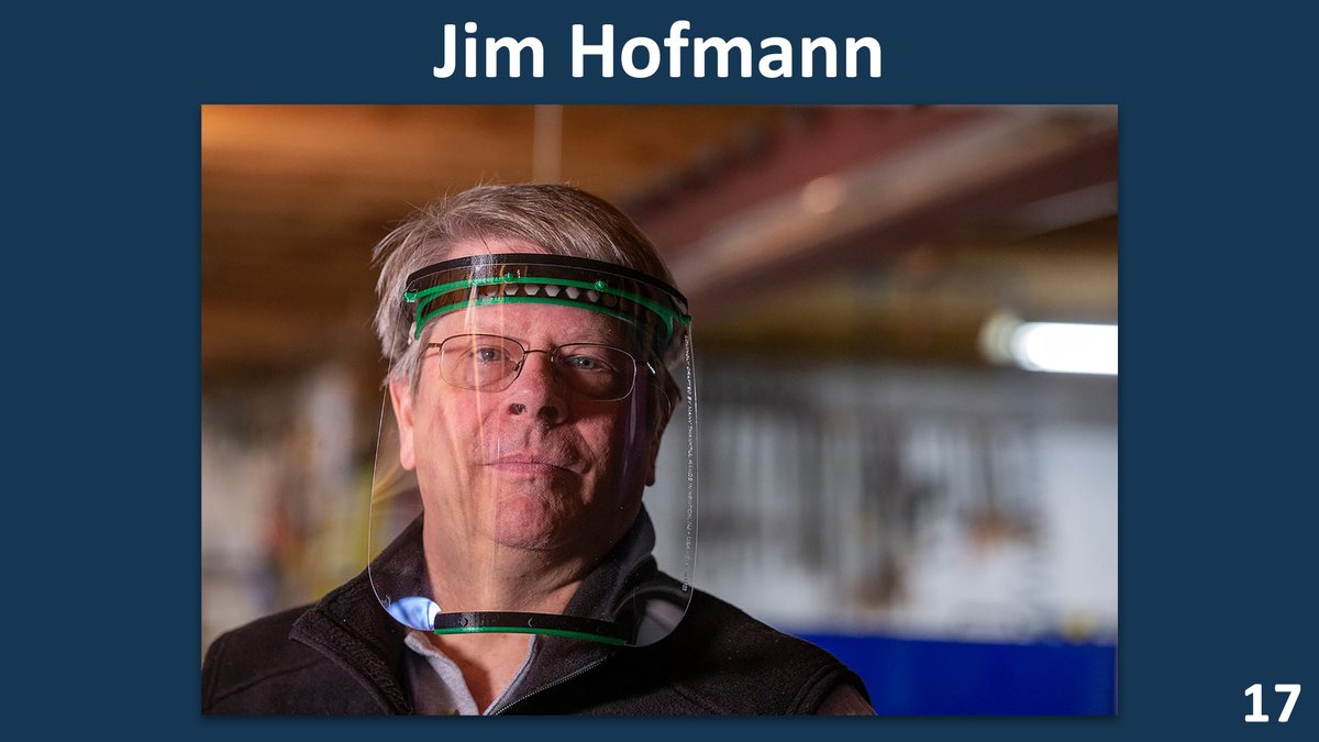 GovMurphy's tweet photo. Jim Hofmann is a science &amp; technology educator at @NHSBraves. His son Justin is a resident at @UnivHospNewark.

Jim is using both his personal 3D printer, and the two at Newton High School, to produce protective face shields for our doctors and nurses.

Jim  – #NJThanksYou. 💙 https://t.co/h6hLTo2GcT