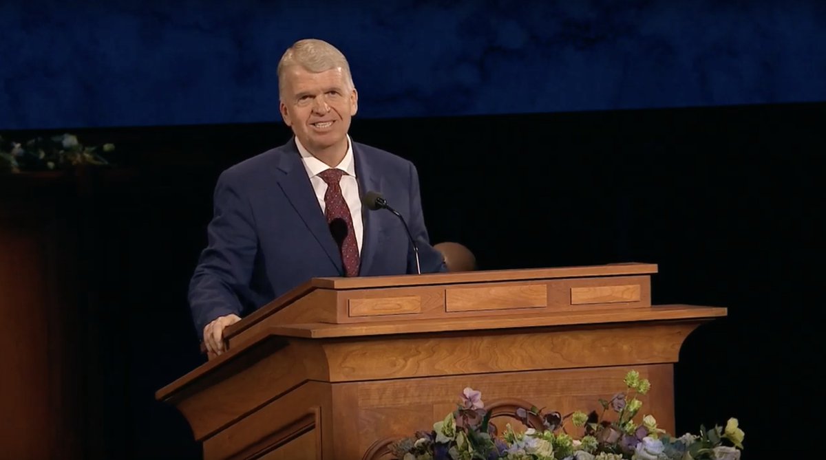 ldsconf's tweet photo. “Goals are simply a tool that help us connect with heaven through revelation, agency and repentance — to come unto Christ and receive His gospel deeper in our hearts.” #BrotherHolmes | #GeneralConference https://t.co/KbOcDrleXZ