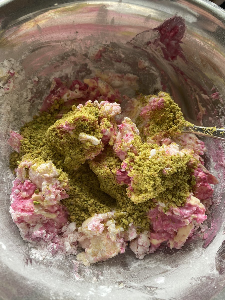 mrsjoannegrey's tweet photo. And the baking continues....Rose, cardamom and pistachio cake. #stayhome #makecake #feedingthefamily https://t.co/owSGRyT1cA
