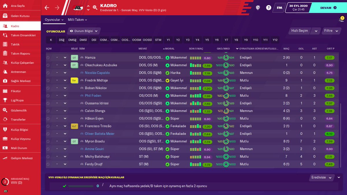 Güm pat çat canııım :) #FM20 #Karantina #azalkmaar <a href="/FMHikayeleri/">FMHikayeleri</a> <a href="/FMTurkiye/">Football Manager TUR</a> @context_fm