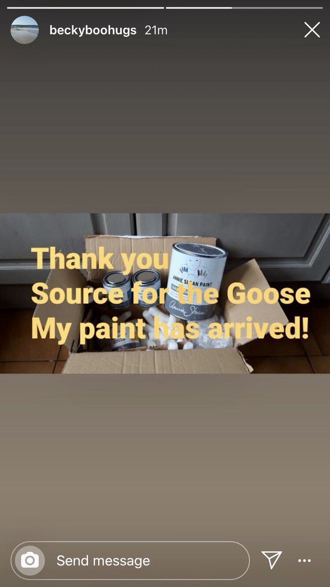 sourcegoose's tweet image. Someone is excited to see their parcel of paint arrive! Thank you Becky for supporting a small business. Please call 07521354113 if you would like something posted.

#stayhomeandpaint #practisesocialdistancing #shopsmall #anniesloan #chalkpaint #sourceforthegoosestyle #devon