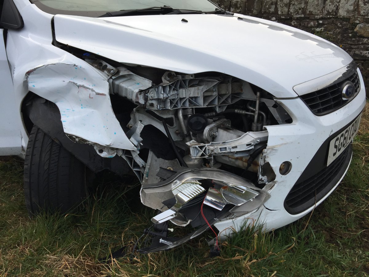 Todays journey to work....(extra shift)...managed the shift.... just need a new car and soak in the bath now... other driver forgot to look when pulling out of junction...🤦‍♀️