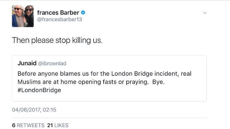 Labour must do far more to tackle racism within its own ranks. It can start by rejecting the application of Frances Barber, whose behaviour is self-evidently incompatible with Labour membership, including this *gratuitously* racist tweet which she then lies about sending.