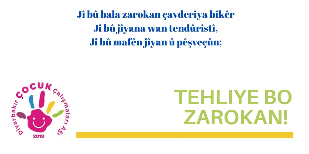 CocukAgi's tweet photo. Ji bo zarokan tehlîye dereng nemîne!
#ÇocuklaraTahliye
#ReleaseForChildren
@GSCDL @IJJOjustice @CRINwire @tdhjustice @cedricfoussard @GPtoEndViolence @UN_SPExperts @UNHumanRights @CommissionerHR @unicefturk @gergerliogluof @FrontLineHRD @SaveChildrenTR @adalet_bakanlik https://t.co/dbsndFCX8P