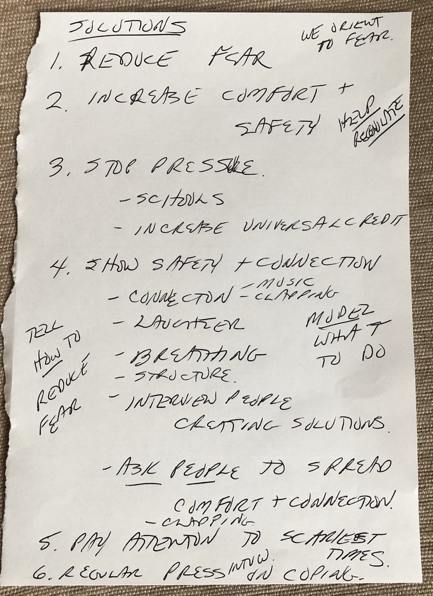 When you give a news intervw, there is never time to say all you have thought of. I had just enough time to scribble notes for my  @BBCNews interview w/  @katesilverton on  #COVID_19uk anxiety. Here’s what they looked like. Here’s a brief thread on what I didn’t hv time to say.