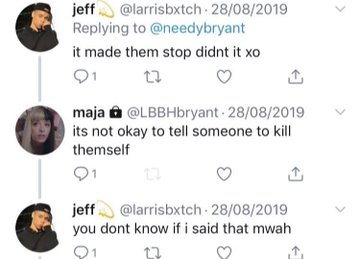 let's start with a classic shall we? here is jeff being racist to a kpop stan, and also telling them to kill themself.