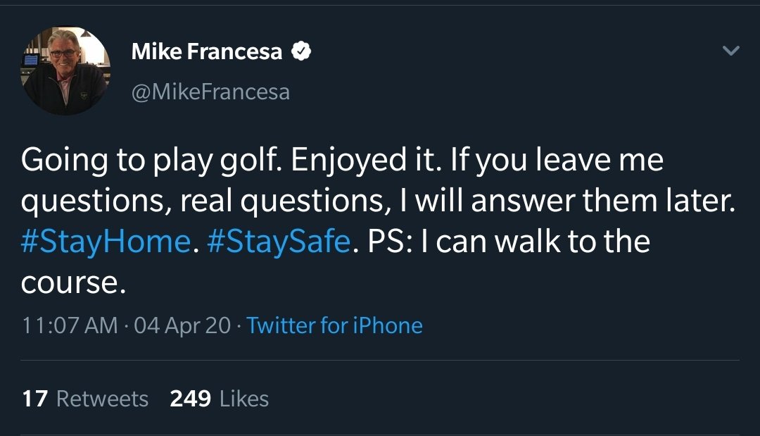OK, there is so much going on in this tweet and I'm bored...So, let's unpack this and try to peak inside Mike's age addled mind.