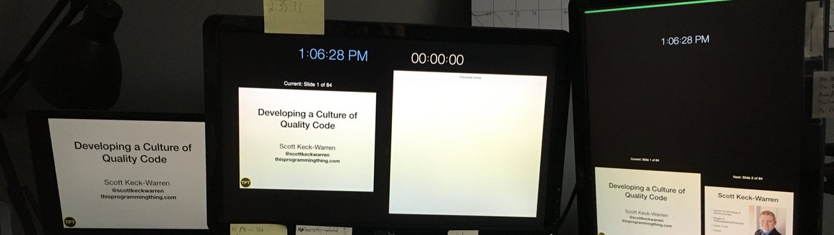 scottkeckwarren's tweet photo. I was today years old when I learned #keynote will use three monitors. My #mwphp20 talk is coming up at 3pm CDT. https://t.co/ip7aHk6ccF