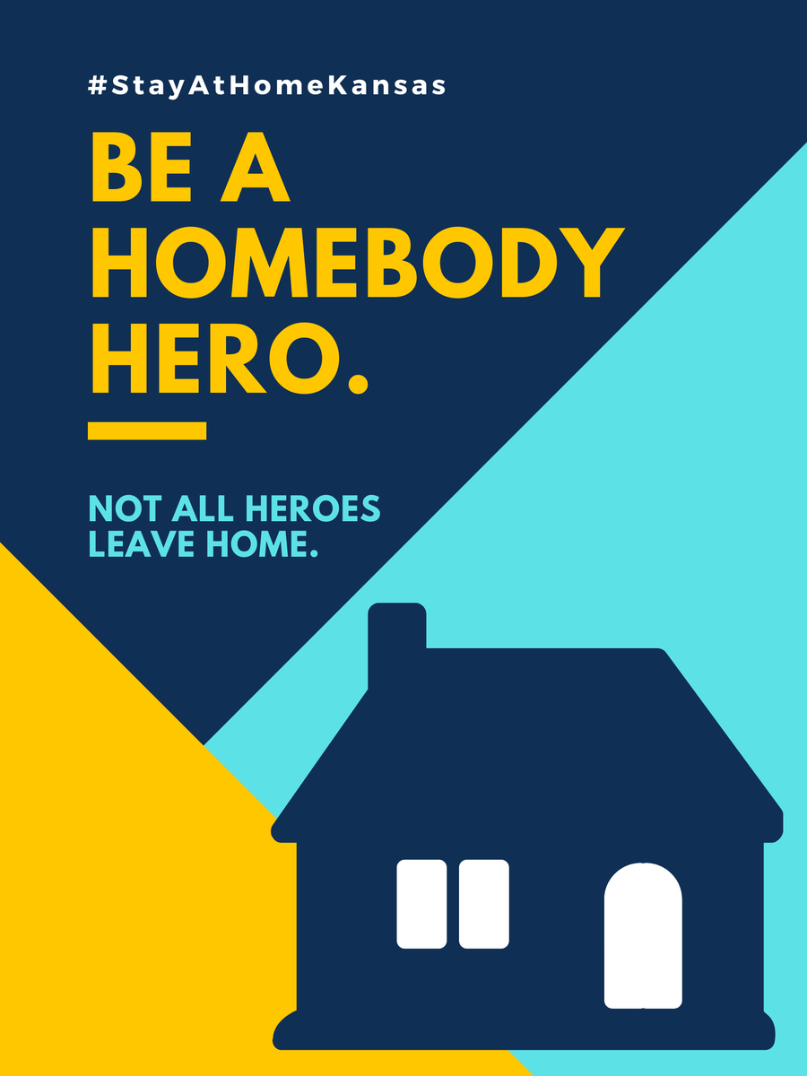KansasEmergency's tweet photo. There are heroes all around us: nurses 👨⚕️, doctors 👩⚕️, law enforcement 👮🏿🚨 and food 🍽️preparation workers👩🏽🍳. You too can be a hero, a #HomebodyHero.
#SaferAtHome #StayAtHomeKansas #COVID_19 https://t.co/I9dlCQoSRF