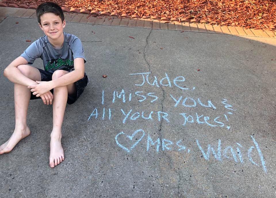 The staff certainly enjoyed leaving messages at our student’s homes!  Hope it was a fun surprise when they found the messages!
