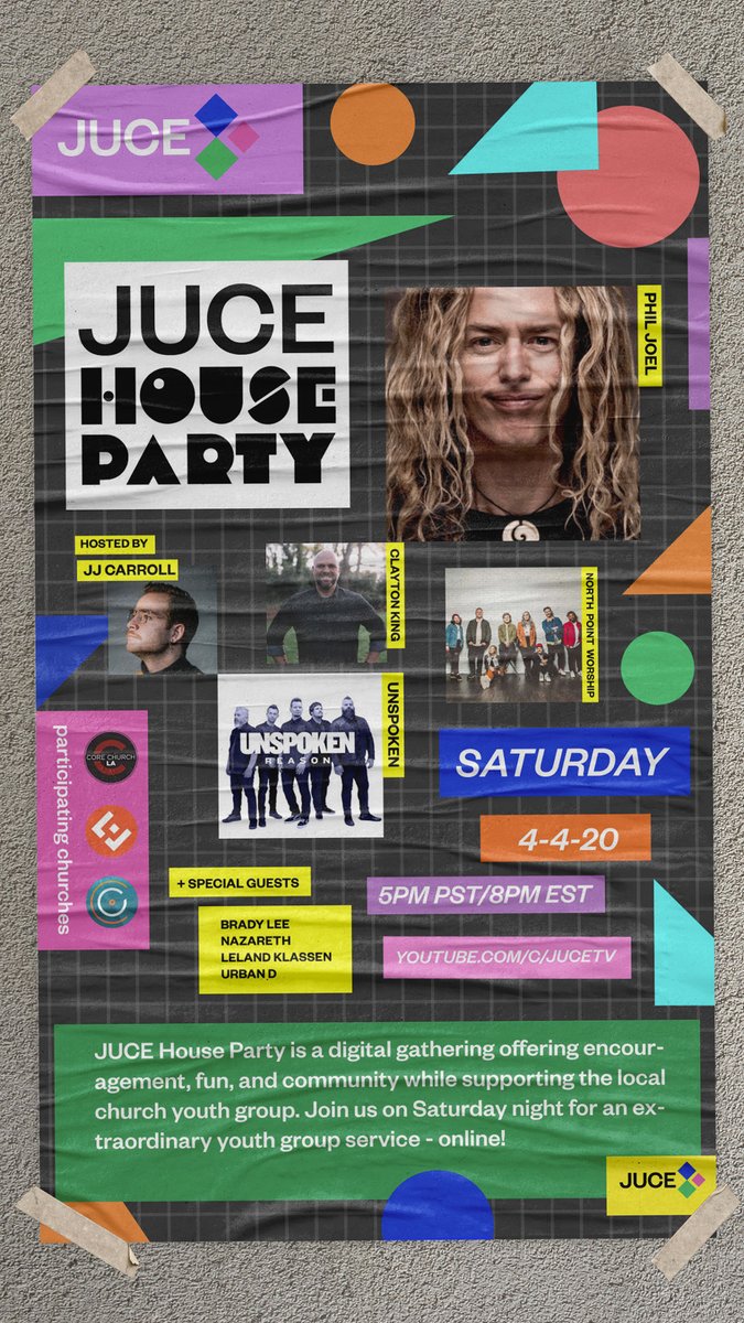 JUCETVNetwork's tweet photo. Join the Juce #Houseparty LIVE TONIGHT at 5PM pst! Games, comedy, worship &amp; more! You don’t want to miss it! Tune in here >> https://t.co/58ezjwPosd https://t.co/H0iZflWg73