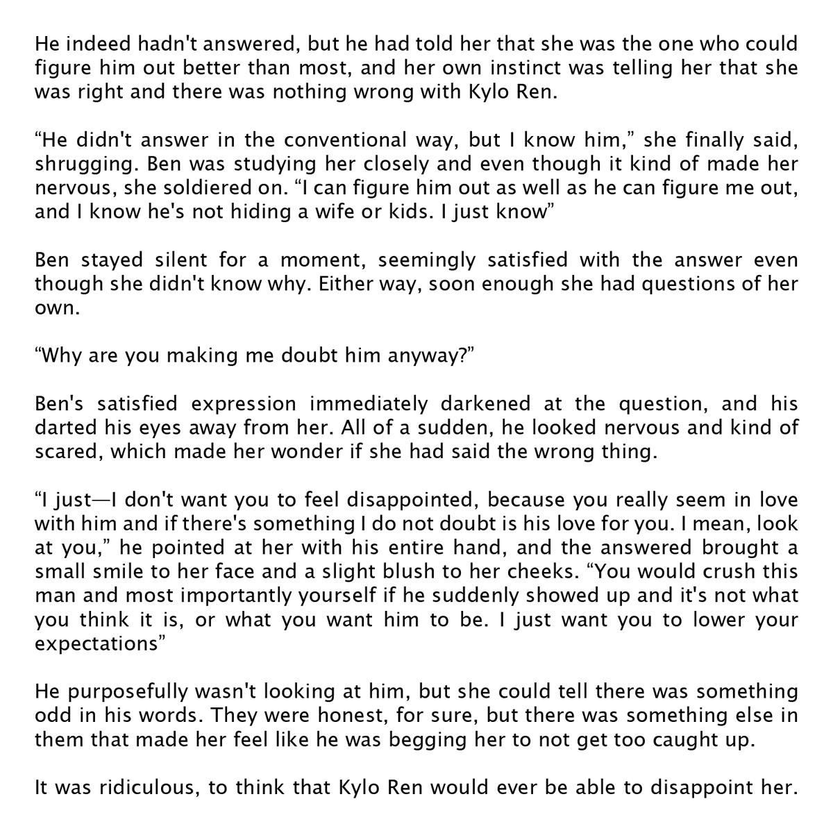  𝟭𝟰𝟴.days later, the papers are signed and ben and rey officially are business partners, so they go out to celebrate.