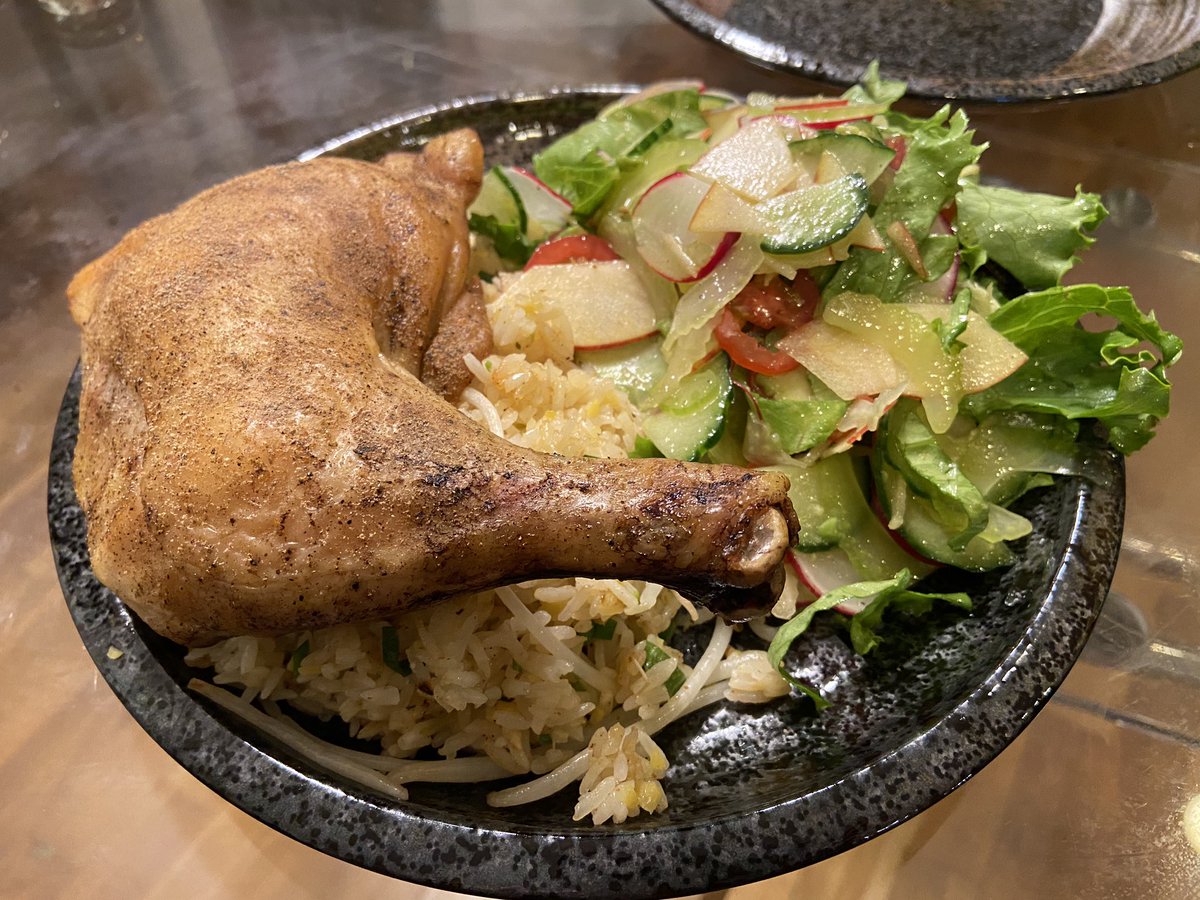 Day 18 (4/3): Chicken with salad and rice