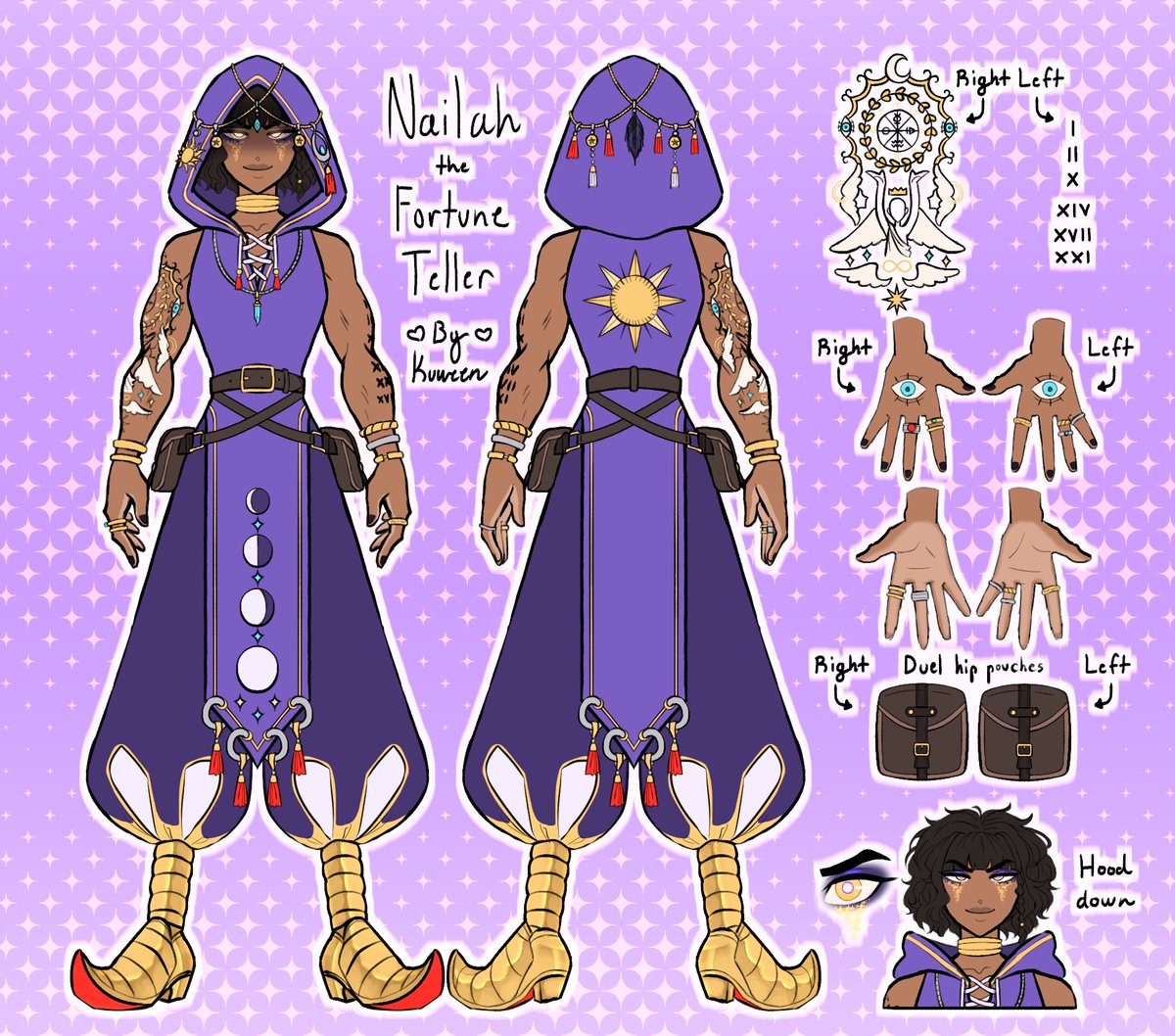kuweensdungeon's tweet image. My second design for the contest--
Introducing Nailah the Fortune Teller! 🔮💫
Something about her smells like trouble...
roblox.com/users/41919556…
#RobloxAvatarContest #AvatarDesignContest