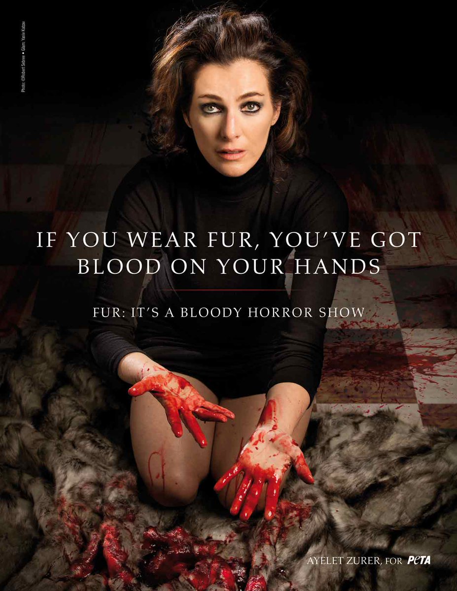 If you wear fur, you’ve got blood on your hands.  #FurIsDead #GoVegan
