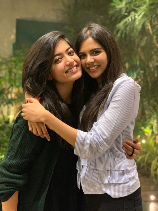 Saimanikumar18's tweet photo. Happy Birthday to both twoo cuties 
@kalyanipriyan  @iamRashmika  
🖤 https://t.co/TD5oTsHnQG