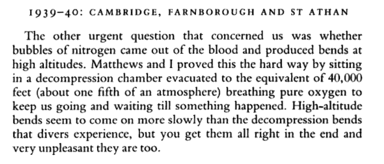 During their separation, both Hodgkin & Huxley worked on war-related efforts.Somewhat relevant to now, Hodgkin helped design oxygen masks for pilots. He also worked on aviation medicine, even subjecting himself to a rather intense decompression chamber.