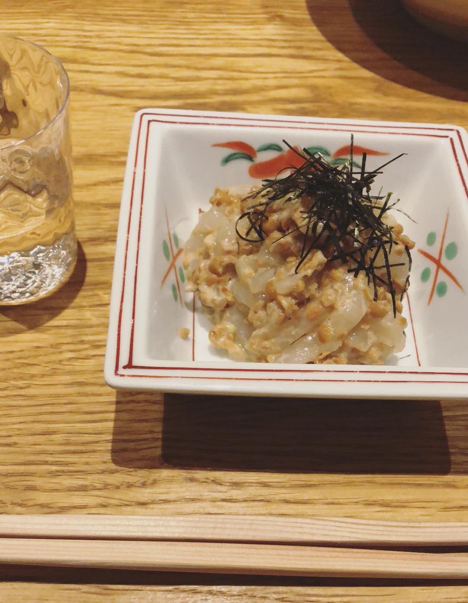 Chawanmushi, natto with squid, and salmon roe with radish at Ikeda