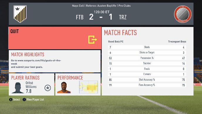GoodBatzFC's tweet photo. Good Batz 2️⃣-1️⃣@TrezeguetBoys 

119th minute winner from Bobby Sand in a box fires The Batz in to the Semis. 🇬🇧

#FTB https://t.co/P6GkiRodCh