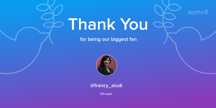 Our biggest fans this week: francy_aiudi. Thank you! via sumall.com/thankyou?utm_s…