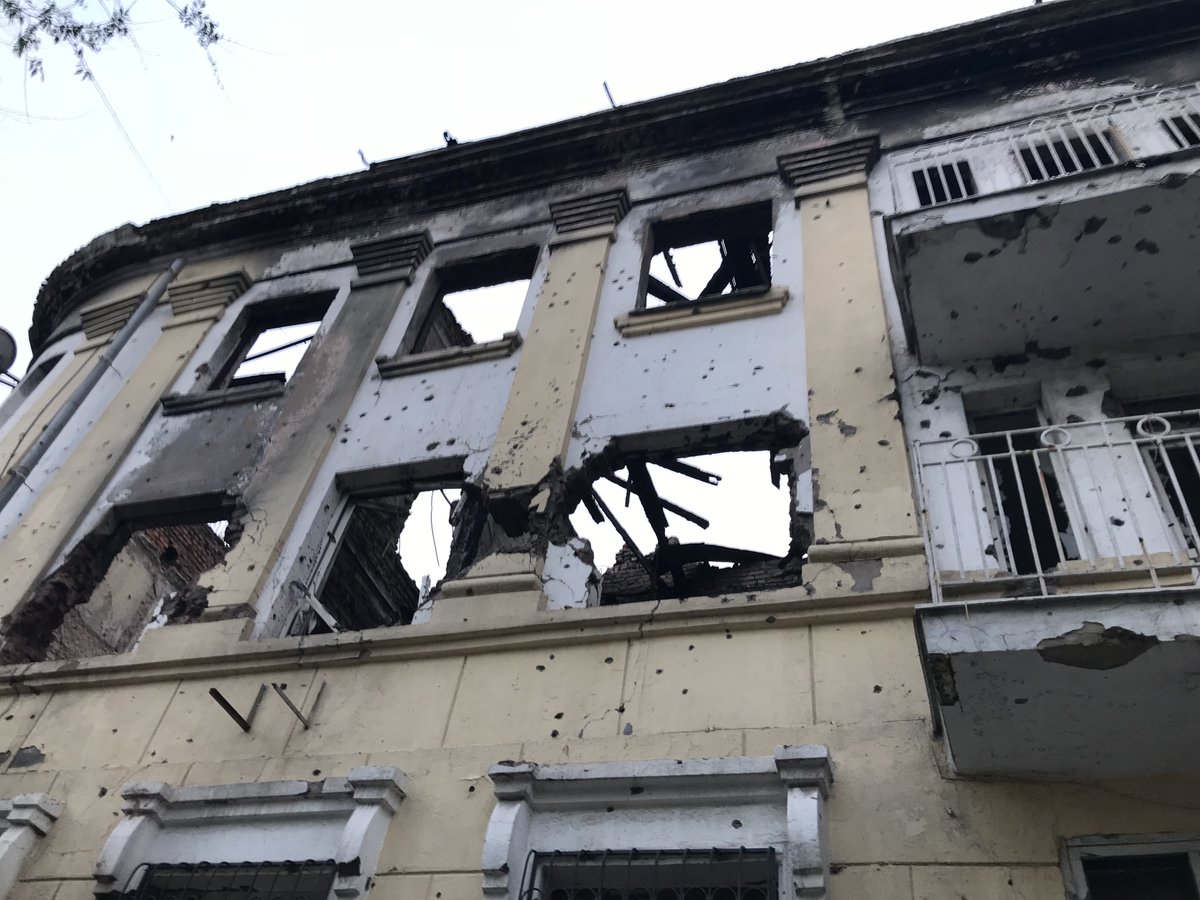 Passers by told me that what happened that day will never be forgotten. They said that after the shooting had finished, the police station was then torched and totally gutted to destroy any evidence of what happened inside. The bullet holes outside are a lot harder to hide.