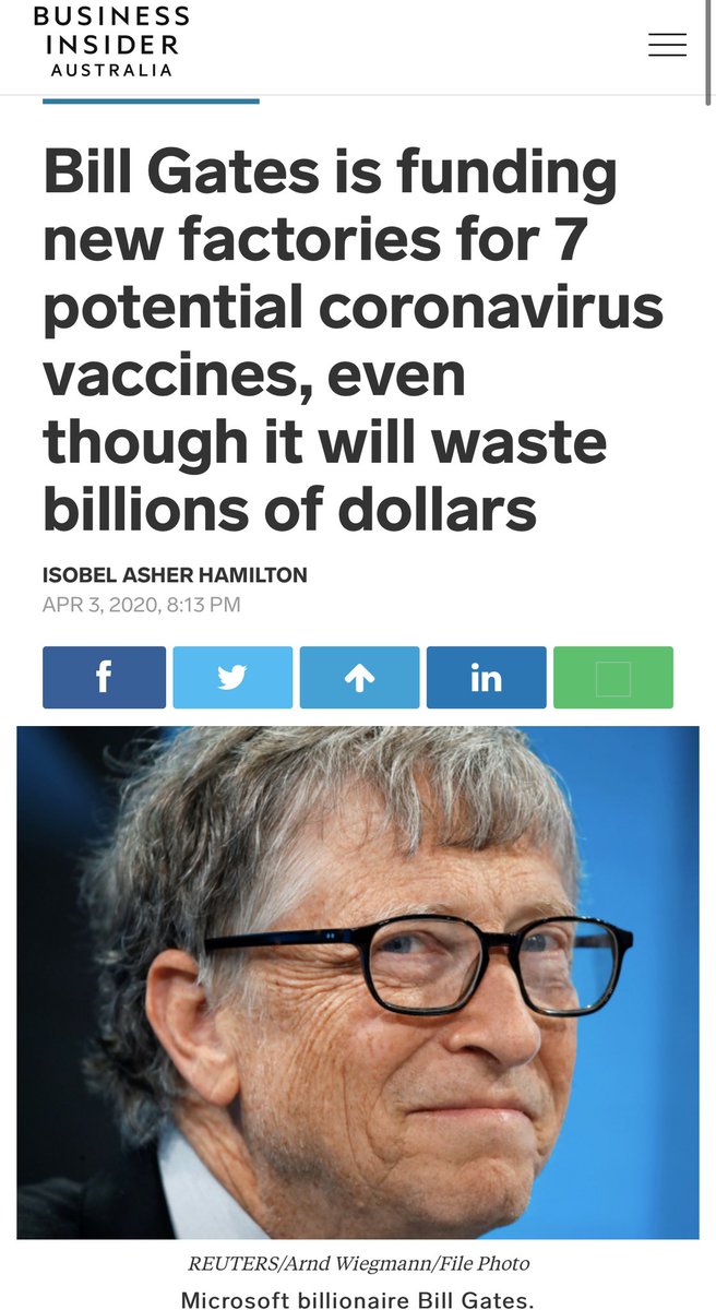 Bill Gates is spending billions to produce 7 potential coronavirus vaccines.Why is this billionaire all of a sudden positioning himself to be an infectious diseases expert, and pushing his own vaccines as the solution?