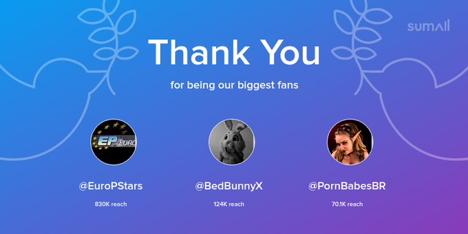 Our biggest fans this week: EuroPStars, BedBunnyX, PornBabesBR. Thank you! via https://t.co/Lnrg9rGJvt<a href="/tag/pillowdick"class="tags"><span>#pillowdick</span></a><a href="/tag/cutetoy"class="tags"><span>#cutetoy</span></a>