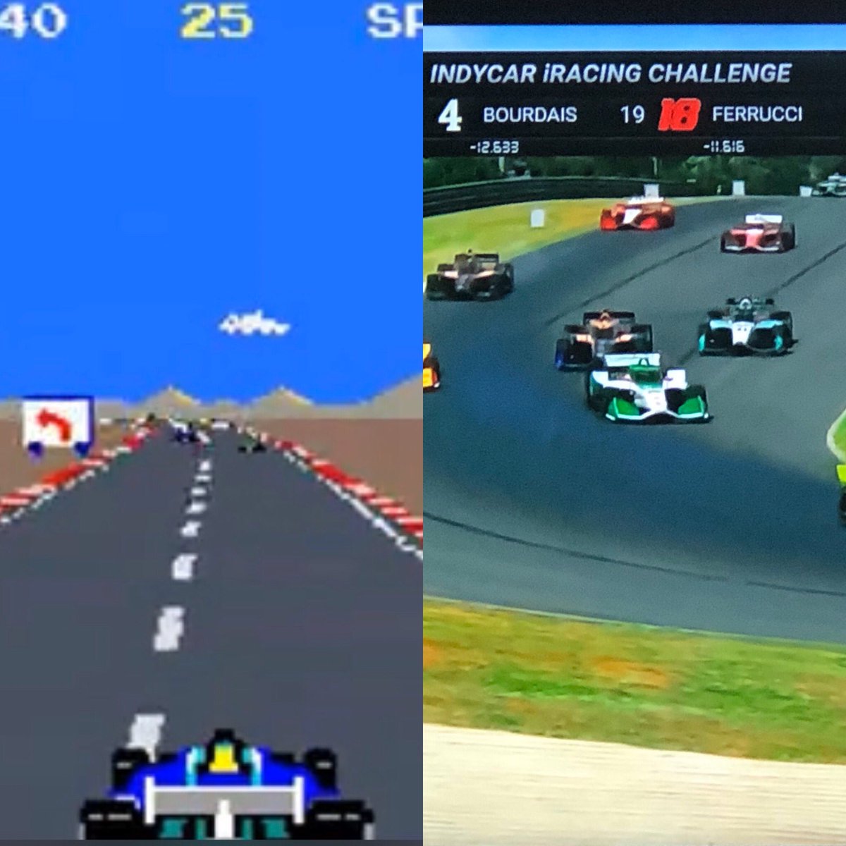 jenelaine75's tweet photo. #indycar racing 1992 vs. IndyCar racing 2020 #myhowthingshavechanged #nttindycarseries #iracing #atari #poleposition #racecar 🏎 #gaming 🎮 https://t.co/3vZ7QUTrS1